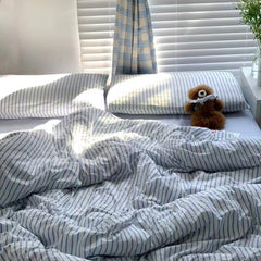 YICKYUE  -  Coastal Stripes Bedding Set - Blue