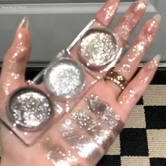 YICKYUE  -  Gel Texture Metallic Eyeshadow Palette Diamond Smoky Monochrome Glitter Body Highlighter Powder Cream Brighten Shiny Eyes Makeup