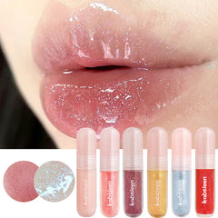 YICKYUE  -  Jelly Shimmering Lip Oil Lip Gloss Tint Moisturizing Clear Makeup Cosmetics Lip Fades Liquid Lip Shining Glitter Lipstick Gloss