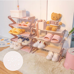 Yickyue Folding Shoe Rack DIY Assembly Stackable Plastic Shoe Shelf Space Saving Home Bathroom Dorm Mini Shoe Storage Cabinet Holder