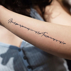 YICKYUE  -  2Pcs Inspirational English Letter Tattoo Sticker Temporary Waterproof Body Art English Alphabet Juice Ink Fake Tattoo for Woman