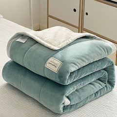 Yickyue Simple Imitation Lamb's Wool Autumn Warm Blankets for Beds Mechanical Wash Adults Children Thicken Blanket Warmth Soft Quilt