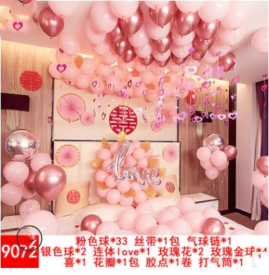 Wedding Balloon Set Wedding Room Layout Decoration Wedding Proposal Wedding Supplies Party Latex Children's Toys