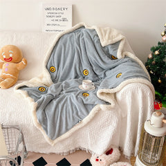 YICKYUE  -  Korean Style Cartoon Blanket, Nap Sofa, Leisure Blanket Children's Kindergarten Blanket Autumn and Winter Dormitory Office Shawl
