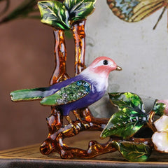 YICKYUE  -  European Style Creative Home, Pastoral Animals, Flowers and Birds, 6 "Metal Frame, Diamond Inlaid Enamel Color, Dec MF619