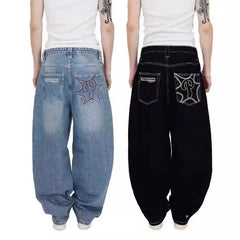 Hearujoy streetwear Hip Hop Embroidery Jeans Men American Vintage High waist  Baggy casual Denim Trousers High Street Trend Pant Britches