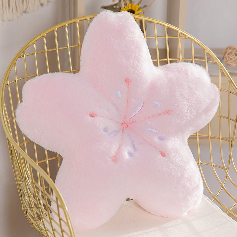 45cm New Pink Sakura Plush Pillow Kawaii Flowers Plush Pillow Mat Lifelike Soft Cherry Blossom Cushion Plushie Props