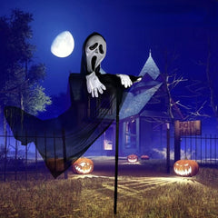 Garden Grim Reaper Ghostface Scarecrow Yard Art Hanging Scary Scream Ghost Halloween Scream Ghostface Scarecrow Outdoor Decor