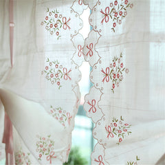 YICKYUE  -  Free Shipping Voile Drapes Draw Lifting Curtains Balloon Romantic Shades Finished Fan Ribbon Short Blinds Purdah Valance Wedding
