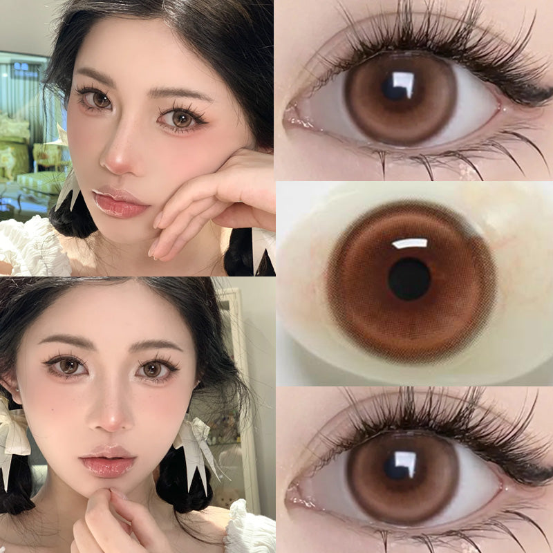 YICKYUE  -  1 Pair Colored Contact Lenses with Degree Natural Eye Contact Prescription Lens Iris Eye Lens Natural Korean Lenses
