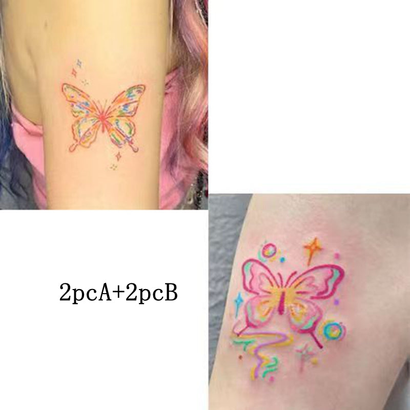 YICKYUE  -  New Color Butterfly Waterproof Temporary Tattoo Stickers Women  Arm Chest Clavicle Girl Fake Tattoo Fashion Faux Tatouage Set