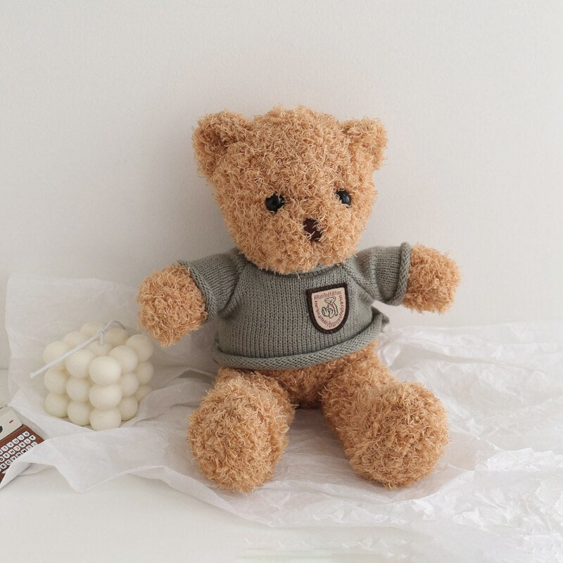 Cute Plush Bear Doll with Sweater Removable Birthday Gift for Kids Children Toy  Bedroom Living Room Decoration New Year Gift