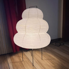 YICKYUE   -  Japanese Style LED Rice Paper Desk Lamp Tricolor Dimming Home Art Decoration Lamps Living Room Hotel Bedroom Bedside Night Light