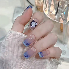 24p Artificial Short Round Cute Kawaii Full Coverage Fake Nails Ballerina Press on Nail SetSeamless Removable Art False Nails