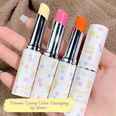 Yickyue 1pc Flower Story Lip Blam Color Changing Lipstick Pink Long Lasting Aloe Moisturizing Lipgloss Fade Lip Lines Lip Care Cosmetics