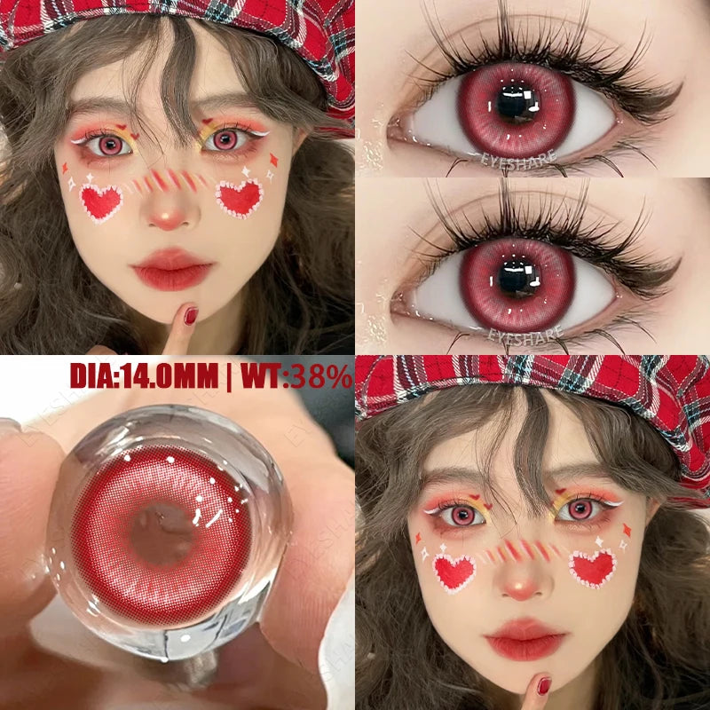 YICKYUE  Cosplay Color Contact Lenses for Eyes Anime Purple Eyes Contacts Lenses Colorful Makeup Eyes Lenses Yearly 2pcs/pair