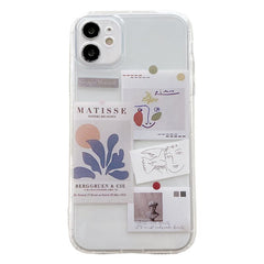 Ins korea label david phone case clear silicone cover for iphone xr xs max 7 8 plus x 11 12 mini pro max protective capa conque