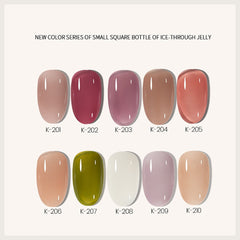 MAYCHAO 12ml Square Bottle Jelly Gel Nail Polish Pudding Polish Top Coat Soak Off UV LED Gel Art Nail Varnish Manicure Lacquer
