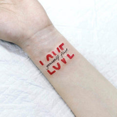 Waterproof Temporary Tattoo Sticker Korean Style Red English Design Body Art Fake Tattoo Flash Tattoo Arm Female Male