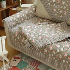 Spring Summer Floral Pattern Sofa Cover Mat Pillow Fashion Comfortable Non-slip Sofa Back Towel L-shaped Sofa Furniture Case