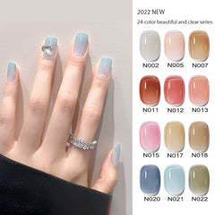 8ml Jelly Gel Nail Polish Transparent Nude Color Clear Blue Semi-permanent Gel Varnish Soak Off UV LED Gel Art Nail Varnish