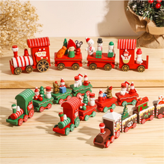 Wooden/Plastic Train Christmas Ornament Merry Christmas Decoration For Home 2022 Xmas Gifts Noel Natal Navidad New Year 2023