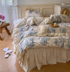Yickyue -  fairyfair blue landscape bedding set,full queen king european cotton home textile bedspread pillow case duvet cover