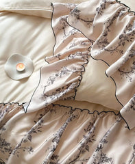 Yickyue -  Fairyfair pastoral flower bedding set girl,full queen king elegant unusual ruffle home textile bed sheet pillow case quilt cover