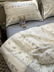 YICKYUE  -  Fashion pastoral blue bedding set,twin full queen european american rustic cotton home textile bed sheet pillow case quilt cover
