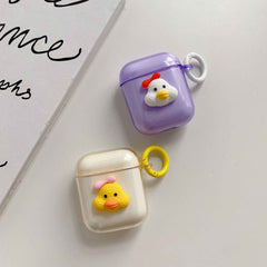 3D Cute duck cartoon earphone accessories for airpod pro charging box bluetooth wireless cover for apple airpods 1 2 3 shell