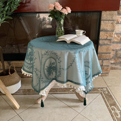 Retro Green Lace Table Cloth Rectangular European Tablecloth for Party Hotel Wedding 2 Layer Table Covers Dinning Room Decor