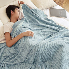 Yickyue Autumn Winter Thickened Blanket Nap Blanket Sofa Bed Milk Fleece Flannel Blanket Cover Plaid Bedspread Quilt Coral Plush Bedding