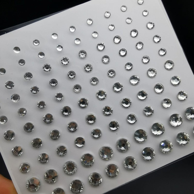Yickyue Mixed Size Eyeshadow Face Diamonds Festival Body Decoration Jewels Stickers Self Adhesive Fake Tattoos Makeup Nail Rhinestone