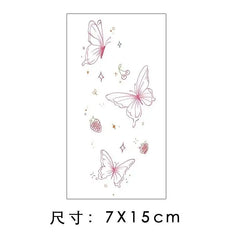 YICKYUE  -  Butterfly Tattoos Set Waterproof Fake Tattoo for Woman Wrist Clavicle Y2K Temporary Tattoos Simple Cute Cherry Tattoo Stickers