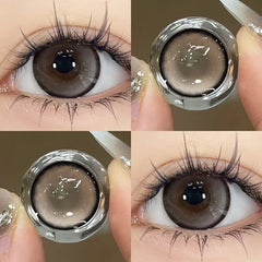 YICKYUE  -  2Pcs Myopia Color Contact Lenses Color Lens Eyes With Diopters Fashion Lenses Gray Natural Beauty Pupil Free Shipping