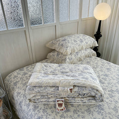 YICKYUE  -  Ins New French Retro Cotton Bed Cover Three-piece Set Spring and Autumn Quilt Four-piece Set Pure Cotton Air-conditioning Summer Cool Quilt Bed Cover