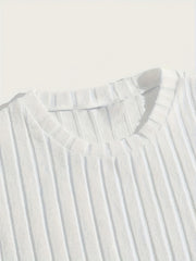 HEARUJOY  -  Men's 4pcs Casual T-Shirts - Ribbed, Multi-Color, Stretchy Polyester & Elastane Blend for Everyday Comfort