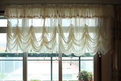 YICKYUE  -  Princess wind balloon curtain water wave tila curtain for bay window balcony living room decoration W260cmxH240cm