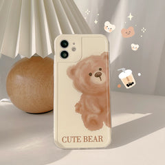 INS bear phone case for iphone 11 12 pro max mini 7 8 plus se  xsmax x xr soft silicone cute cartoon bears cover capa shell