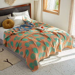 Nordic 100% Pure Cotton Muslin Summer Pure Cotton Office Home Sleeping Sofa Bedding Throw Soft Travel Breathable Gauze Blankets