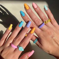 YICKYUE  -  Macaron Series False Nails Not Easy to Fade Fake Nails Women Delicate Hand Decoration