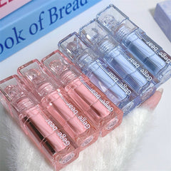 YICKYUE  -  Transparent Water Glossy Cute Bear Lip Gloss Red Mirror Jelly Liquid Lipstick Moisturizing Long-lasting Lip Tint Stain Cosmetics