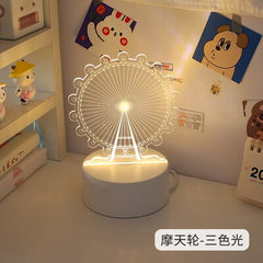 New Acrylic The neon lights 3D stereo Night light Small table lamp Bedside lamp LED lamp Birthday festival children decorate