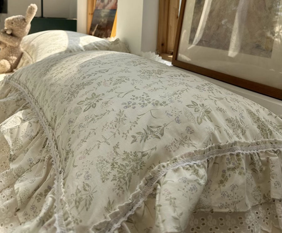 YICKYUE  -  Fresh fashion french floral bedding set,twin full queen fairyfair lace cotton home textile bedspread pillow case duvet cover