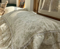 YICKYUE  -  Fresh fashion french floral bedding set,twin full queen fairyfair lace cotton home textile bedspread pillow case duvet cover