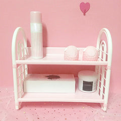 Yickyue Desktop Organizing Storage Rack Cosmetics Double-layer Storage Placing Rack Children's Toys Hand Office Doll Display Tools
