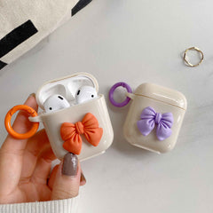 3D Bow cute earphone accessories for apple air pods pro wireless bluetooth case charging box for airpod 3 2 1 cartoon capa shell