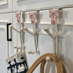 YICKYUE  -  Iron Hook French Bow Pearl Double Door Rear Hangers Cabinet Door Clothes Hook Kitchen Door Hanger Rack Home Decor Organization