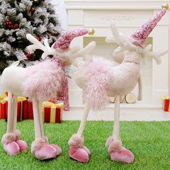 Yickyue 50CM Reindeer Deer Elk Dolls Toys Christmas Decoration Standing Toy Craft New Year Gift Home House Xmas Ornament Decor Navidad