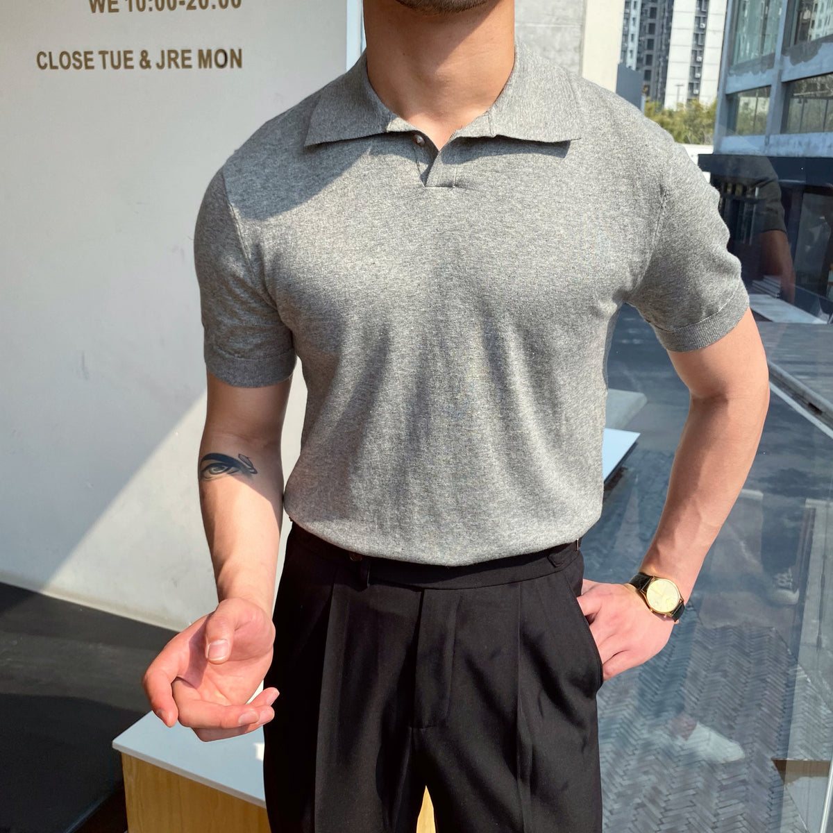 Hearujoy Summer Cotton Men Polo Shirt Business Casual Turn-down Collar Button-up Tees Fashion Flocking Tshirts Top Lce Silk Fabric Blouse